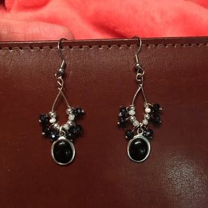 Black onyx earrings & Swarovski crystal